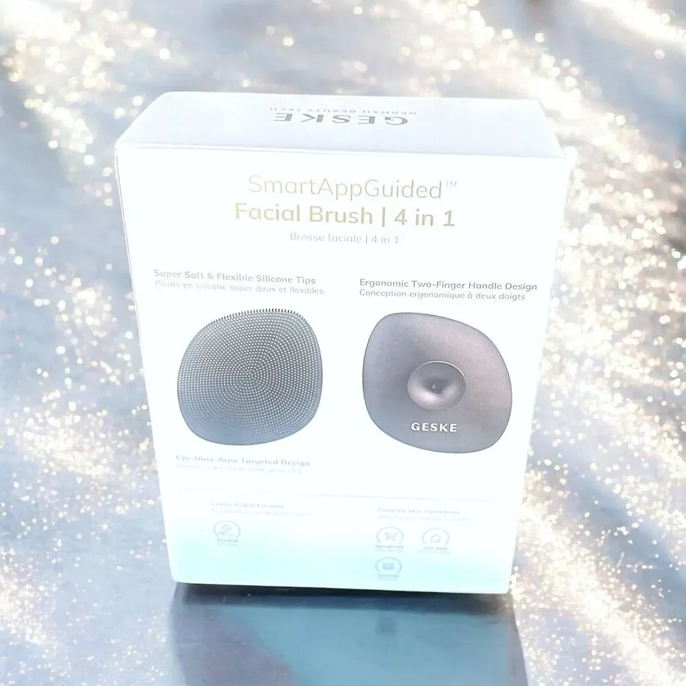 GESKE Facial Brush SmartAppGuided 4 in 1 Facial Brush in Gray  Brand New in Box
